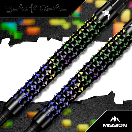 Mission Black Opal Darts - Soft Tip - 95% Tungsten - Black & Coral PVD - view 3