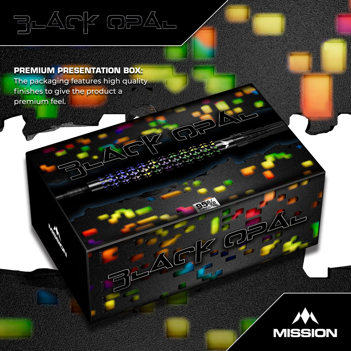 Mission Black Opal Darts - Soft Tip - 95% Tungsten - Black & Coral PVD - view 6