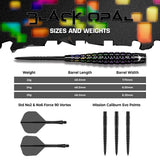 Mission Black Opal Darts - Steel Tip - 95% Tungsten - Black & Coral PVD - view 4