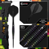 Mission Black Opal Darts - Steel Tip - 95% Tungsten - Black & Coral PVD - view 7