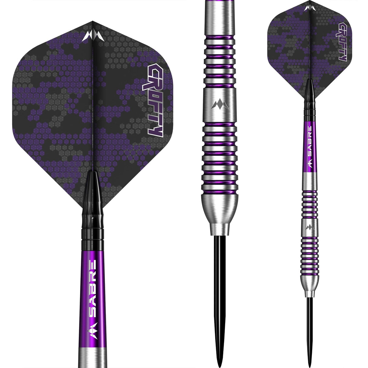 Mission Joe Croft Darts - Steel Tip - 95% Tungsten - Silver & Purple Electro - view 2