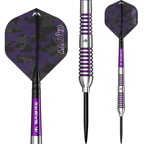 Mission Joe Croft Darts - Steel Tip - 95% Tungsten - Silver & Purple Electro - view 2