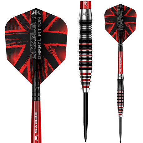 Mission Darryl Fitton Darts - Steel Tip - Electro Black & Red - The Dazzler - view 2