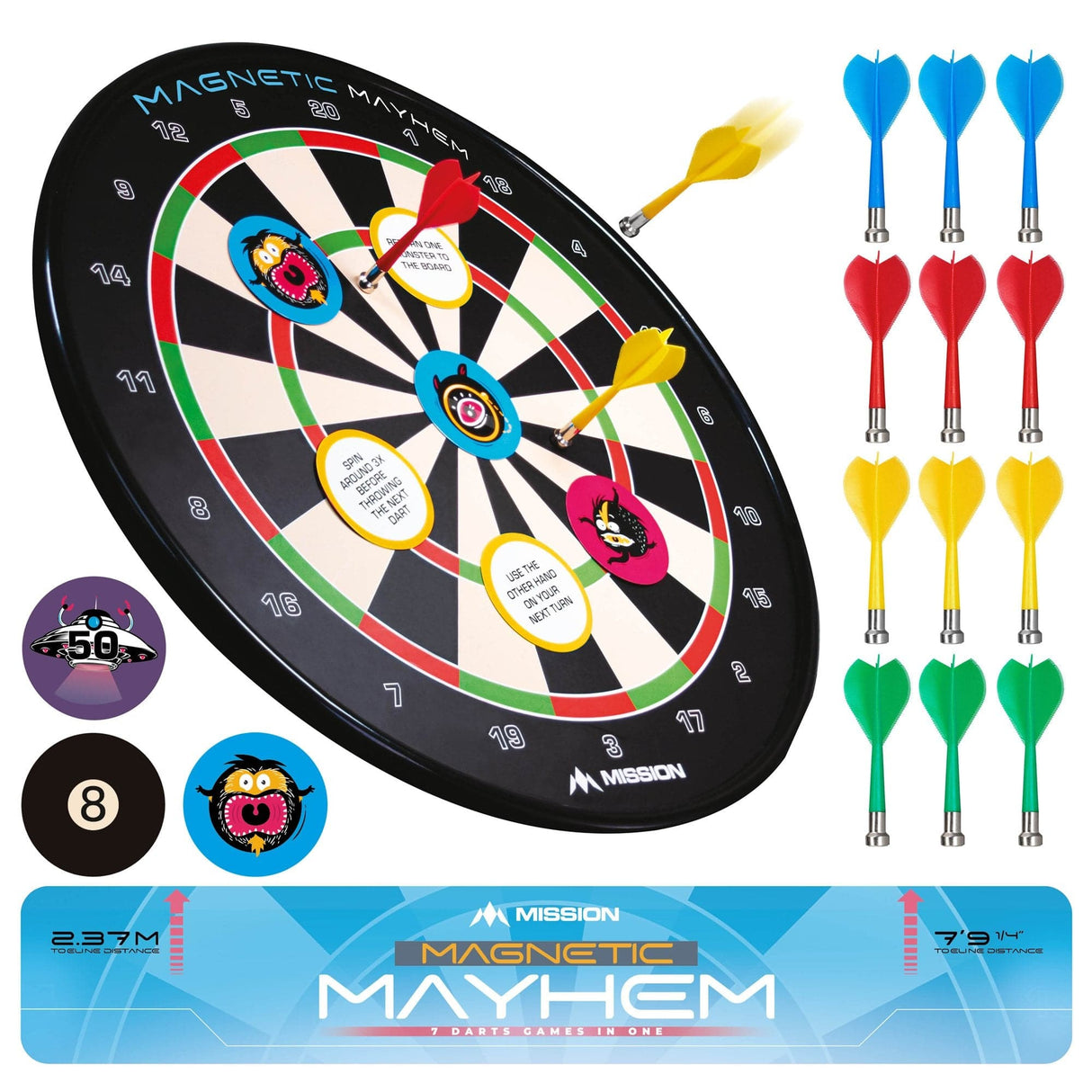 *Mission Magnetic Mayhem - Fun Darts Game - 7 Games in One - with 12 Magnetic Darts - view 3