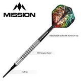 Mission Dominik Grüllich Darts - Soft Tip - 95% Tungsten - Silver-Black Rings - view 3