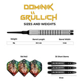 Mission Dominik Grüllich Darts - Soft Tip - 95% Tungsten - Silver-Black Rings - view 4