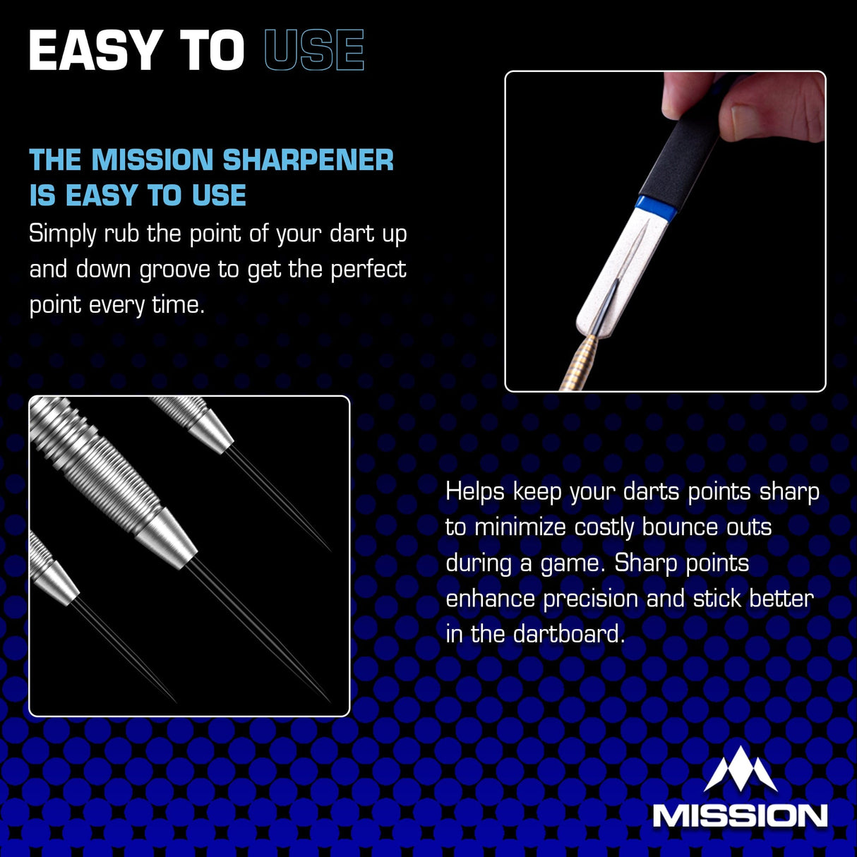 Mission Diamond  Point Sharpener - Large - Blue - view 6