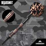 Mission Dead Shot Darts - Soft Tip - 95% Tungsten - Bronze - 19g - view 3