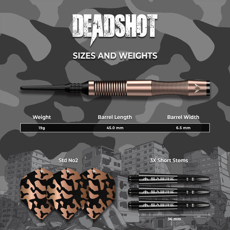 Mission Dead Shot Darts - Soft Tip - 95% Tungsten - Bronze - 19g - view 5