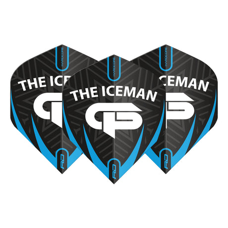 Hardcore Gerwyn Price Black, White & Grey Logo Standard Dart Flights by Red Dragon - view 2