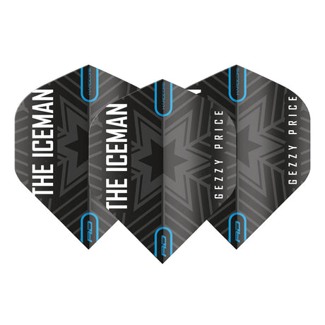 Hardcore Gerwyn Price Black & Grey Snowflake Logo Standard Dart Flights by Red Dragon - view 2