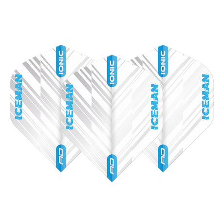 Hardcore Ionic Gerwyn Price White & Blue Stripe Standard Dart Flights by Red Dragon - view 2
