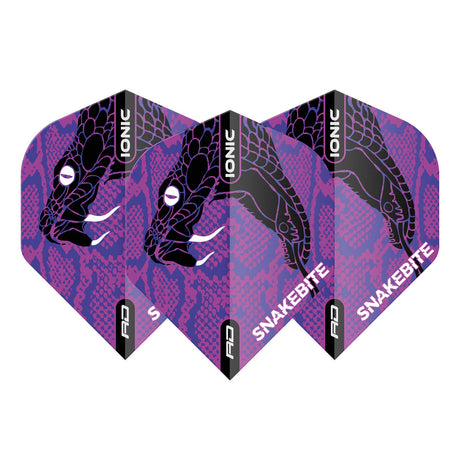 Hardcore Ionic Snakebite Purple Head Standard Dart Flights by Red Dragon - view 2