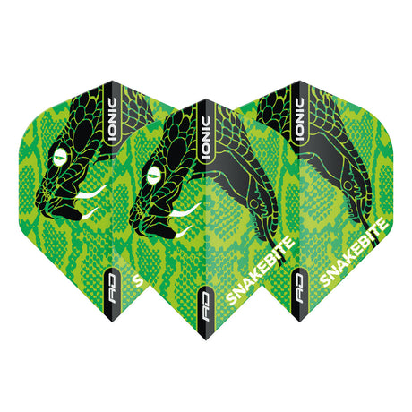 Hardcore Ionic Snakebite Green Head Standard Dart Flights by Red Dragon - view 2