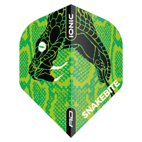 Hardcore Ionic Snakebite Green Head Standard Dart Flights by Red Dragon