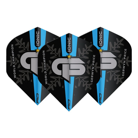 Hardcore Ionic Gerwyn Price World Champion Blue Logo Standard Dart Flights by Red Dragon - view 2