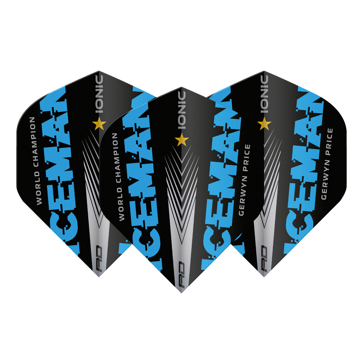 Hardcore Ionic Iceman World Champion Blue Edition Standard Dart Flights by Red Dragon - view 2