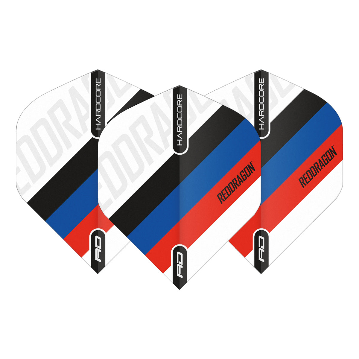 Hardcore XT Radical Red Dragon Tri Stripe Standard Dart Flights by Red Dragon - view 2