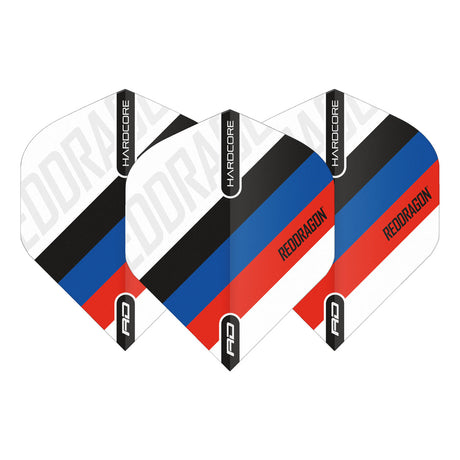 Hardcore XT Radical Red Dragon Tri Stripe Standard Dart Flights by Red Dragon - view 2