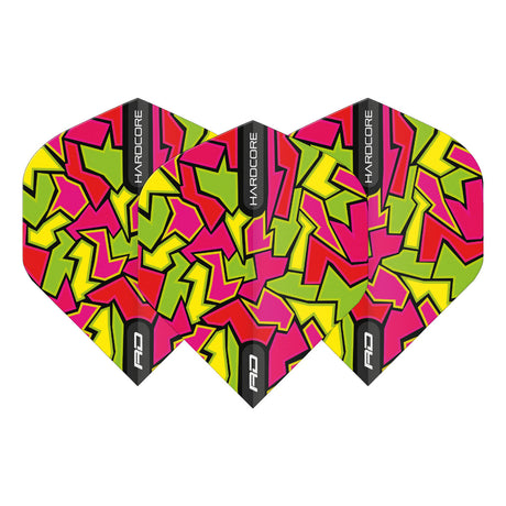 Hardcore Radical Red Crackle Standard Dart Flights by Red Dragon - view 2