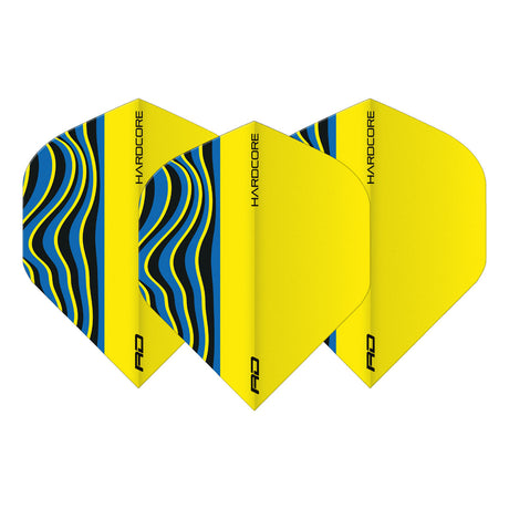 Hardcore Radical Yellow Wave Standard Dart Flights by Red Dragon - view 2