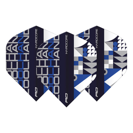 Hardcore Cool Hand Stack Black & Blue Standard Dart Flights by Red Dragon - view 2