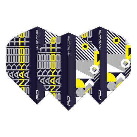 Hardcore Snakebite Stack Black & Yellow Standard Dart Flights by Red Dragon - view 2