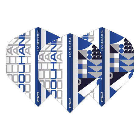 Hardcore Cool Hand Stack White & Blue Standard Dart Flights by Red Dragon - view 2