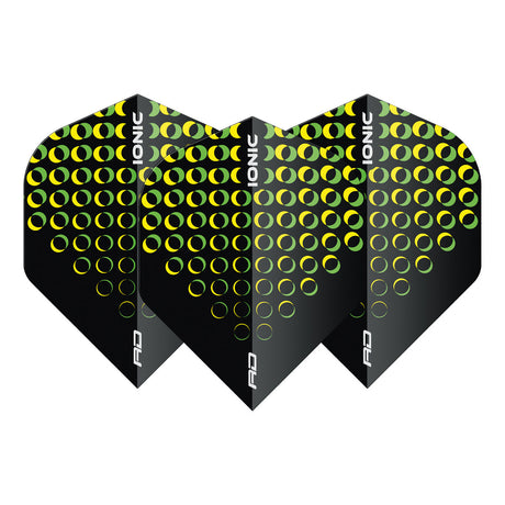 Hardcore Ionic Yellow Circles Standard Dart Flights by Red Dragon - view 2