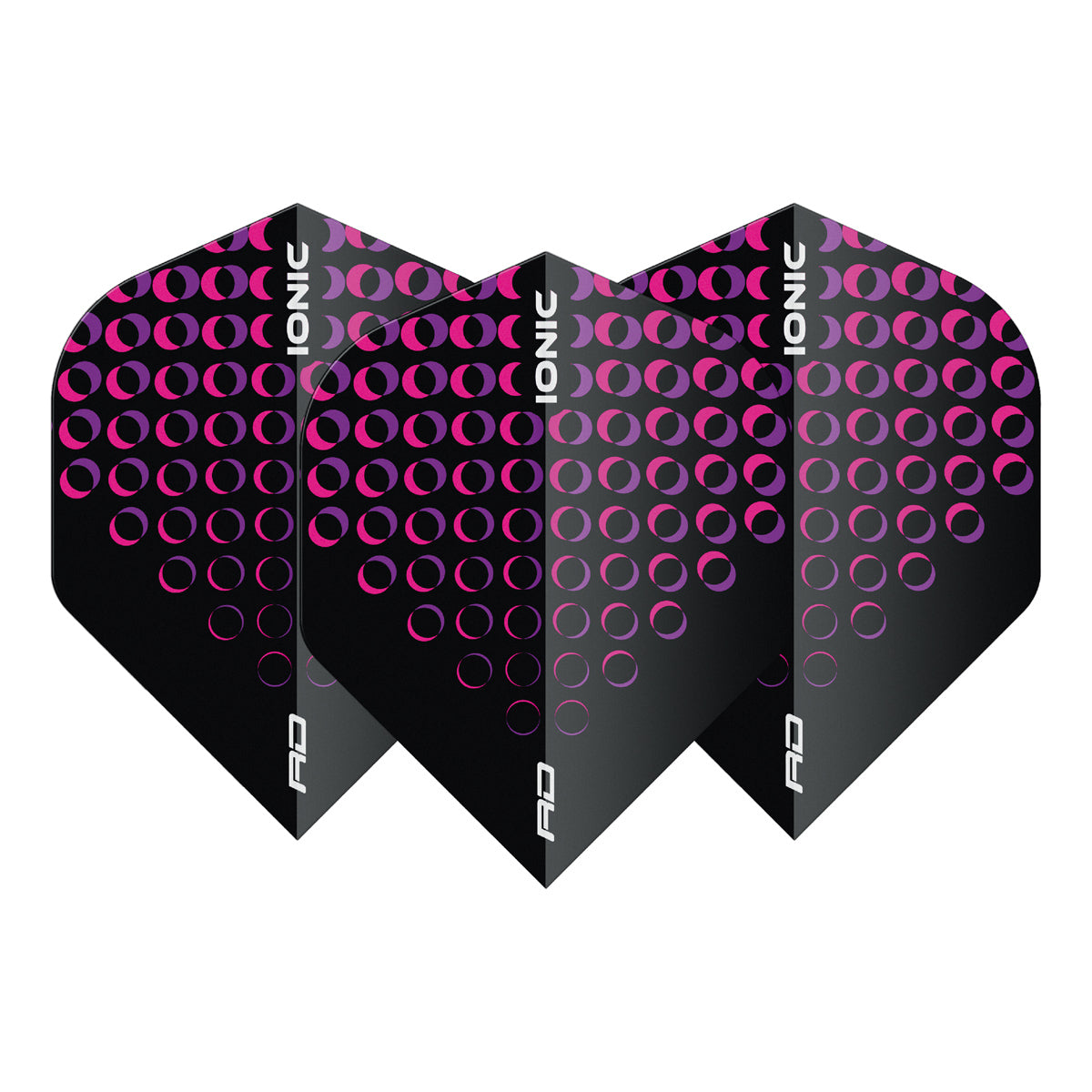 Hardcore Ionic Pink Circles Standard Dart Flights by Red Dragon - view 2