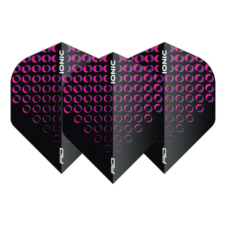 Hardcore Ionic Pink Circles Standard Dart Flights by Red Dragon - view 2