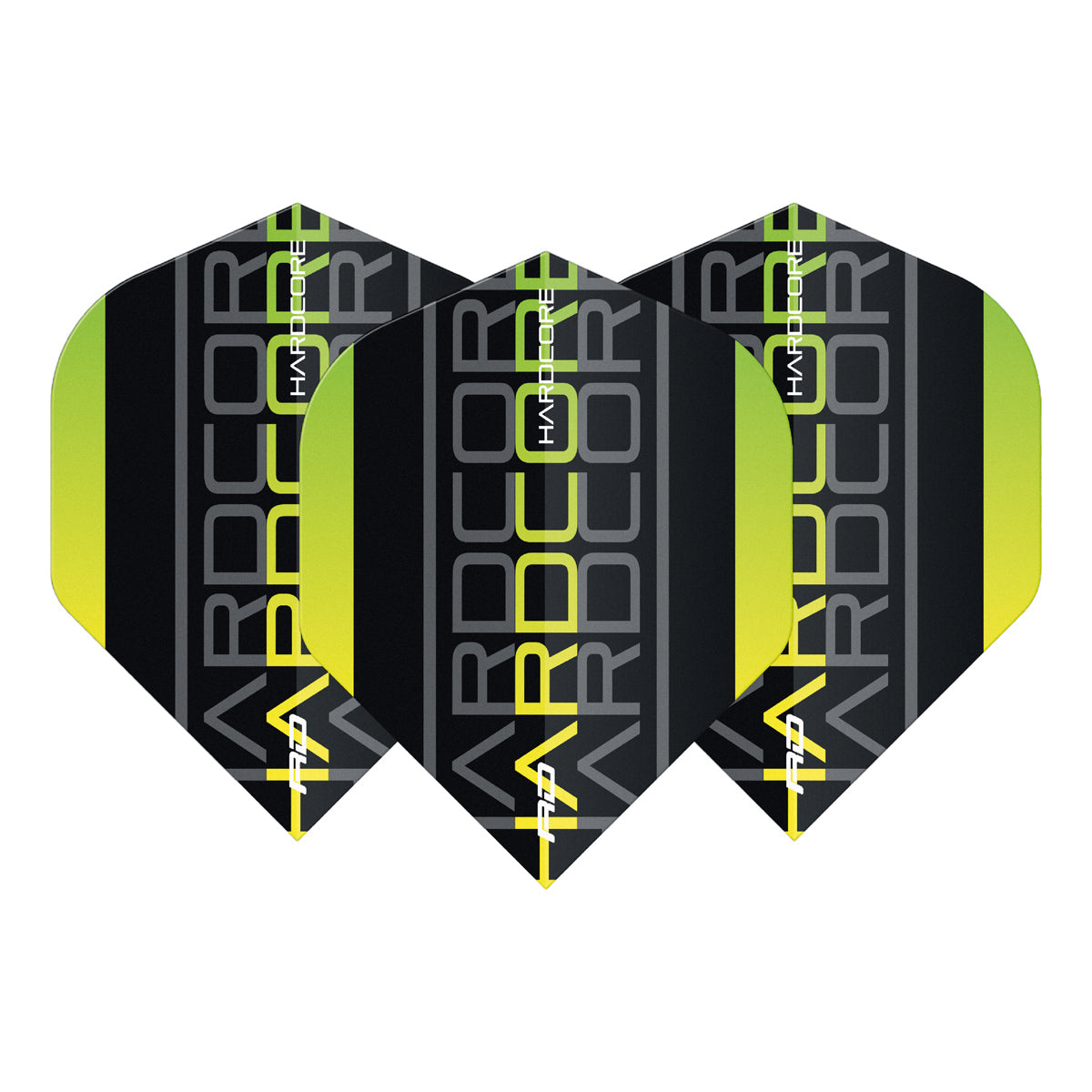 Hardcore XT Yellow Triple Standard Dart Flights by Red Dragon - view 2