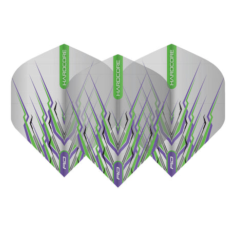 Hardcore Snakebite Purple & Green Mohawk Standard Dart Flights by Red Dragon - view 2