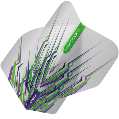 Hardcore Snakebite Purple & Green Mohawk Standard Dart Flights by Red Dragon - view 3