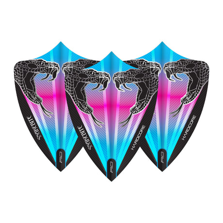 Hardcore Snakebite Pink & Blue Freestyle Dart Flights by Red Dragon - view 2