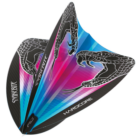 Hardcore Snakebite Pink & Blue Freestyle Dart Flights by Red Dragon - view 3