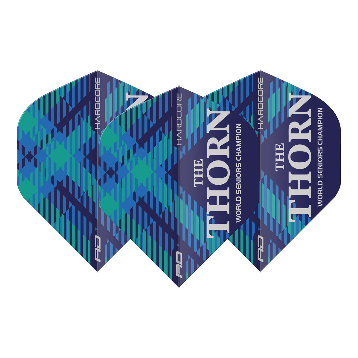 Hardcore Rob Thornton World Seniors Blue Standard Dart Flights by Red Dragon - view 2