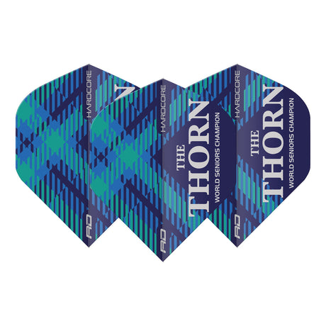 Hardcore Rob Thornton World Seniors Blue Standard Dart Flights by Red Dragon - view 2
