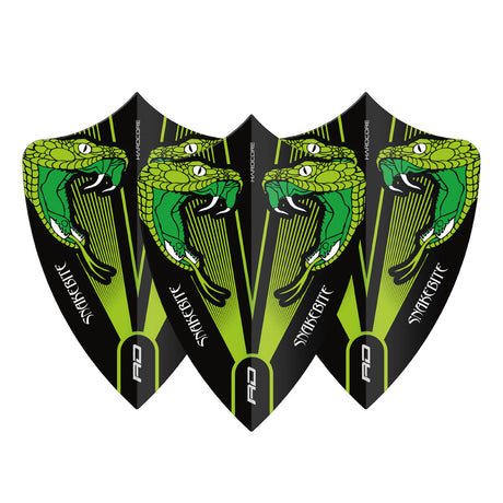 Hardcore Snakebite Green Transparent Freestyle Dart Flights by Red Dragon - view 2