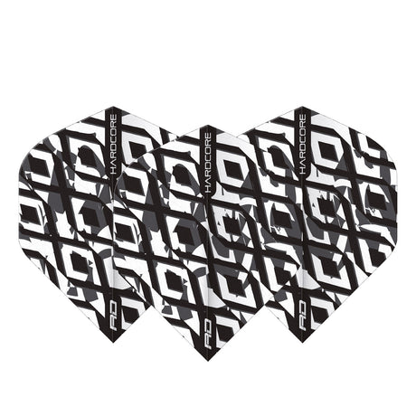 Hardcore Radical Black & White Standard Dart Flights by Red Dragon - view 2