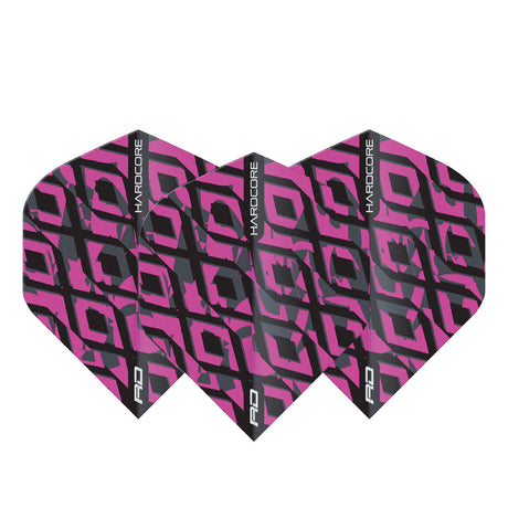 Hardcore Radical Black & Pink Squares Standard Dart Flights by Red Dragon - view 2