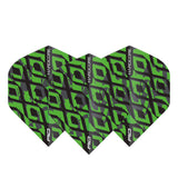Hardcore Radical Black & Green Squares Standard Dart Flights by Red Dragon - view 2