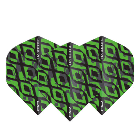 Hardcore Radical Black & Green Squares Standard Dart Flights by Red Dragon - view 2