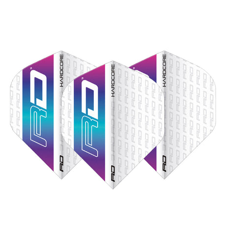 Hardcore XT RD Logo Rainbow Standard Dart Flights by Red Dragon - view 2