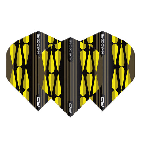 Hardcore Radical Yellow Teardrop Standard Dart Flights by Red Dragon - view 2