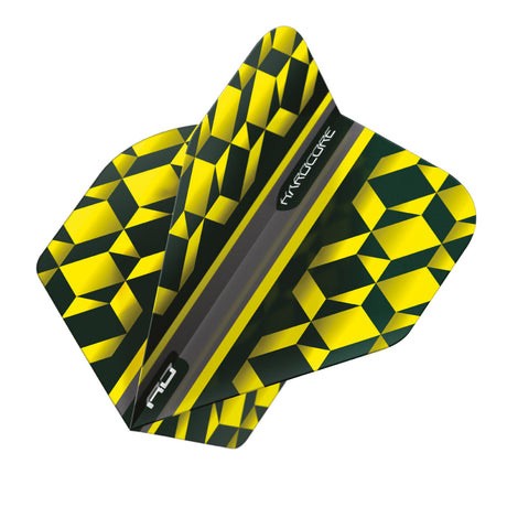 Hardcore Radical Yellow & Black Geometric Standard Dart Flights by Red Dragon - view 3