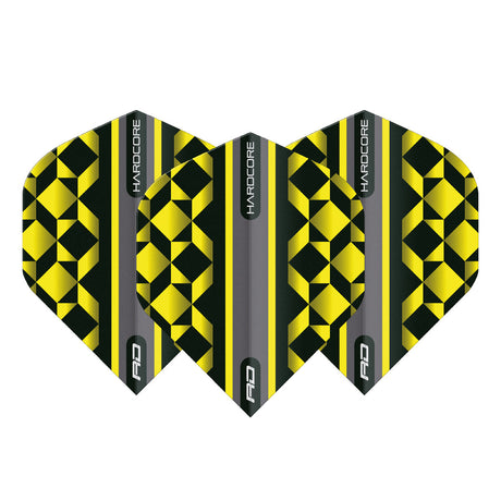 Hardcore Radical Yellow & Black Geometric Standard Dart Flights by Red Dragon - view 2