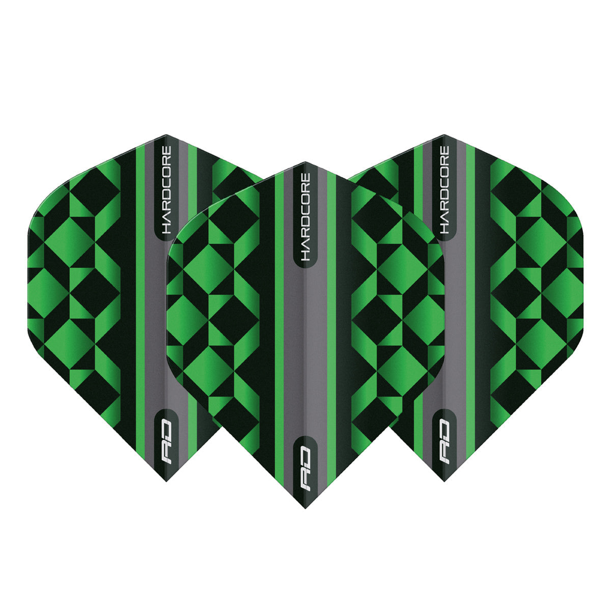 Hardcore Radical Green & Black Geometric Standard Dart Flights by Red Dragon - view 2