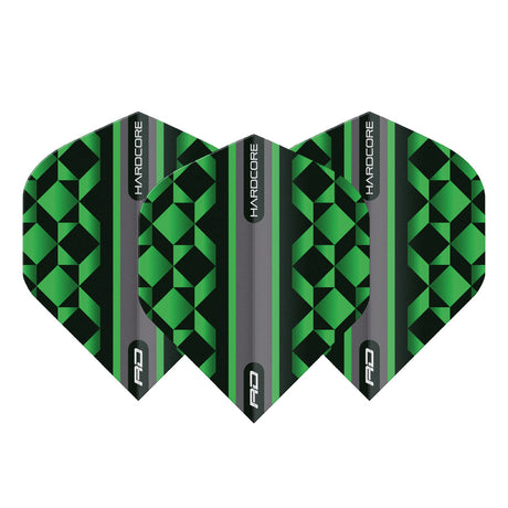 Hardcore Radical Green & Black Geometric Standard Dart Flights by Red Dragon - view 2
