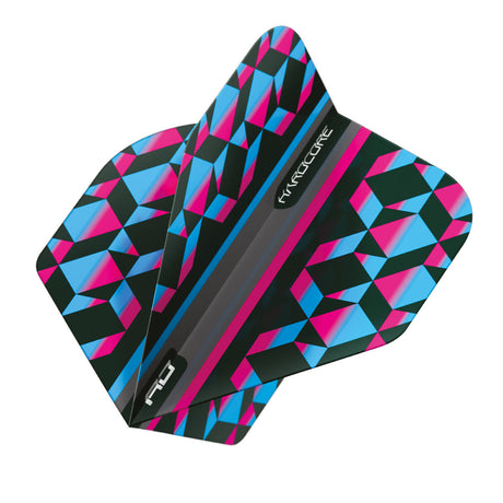 Hardcore Radical Pink, Blue & Black Geometric Standard Dart Flights by Red Dragon - view 3